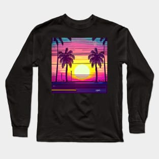 Retro 80s Summer Sun 11 Long Sleeve T-Shirt